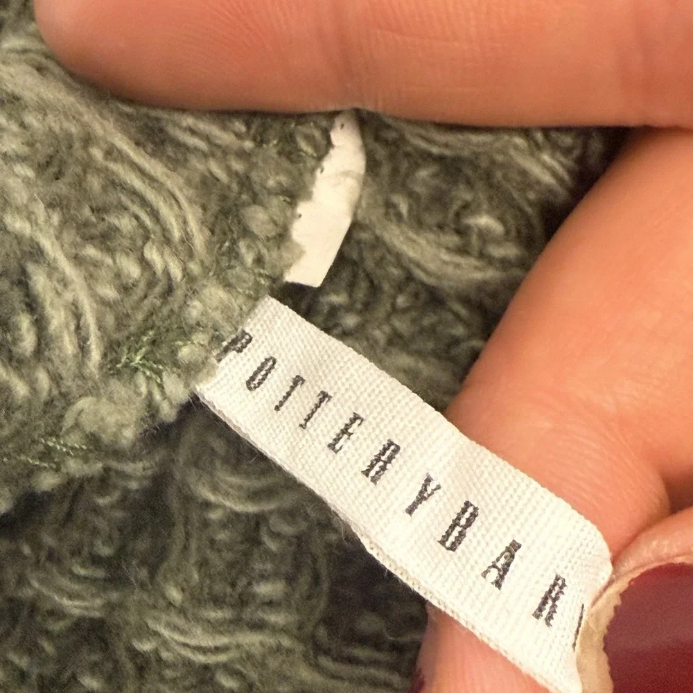 Pottery Barn Waffle Weave Blanket Green Full Size 80x82
